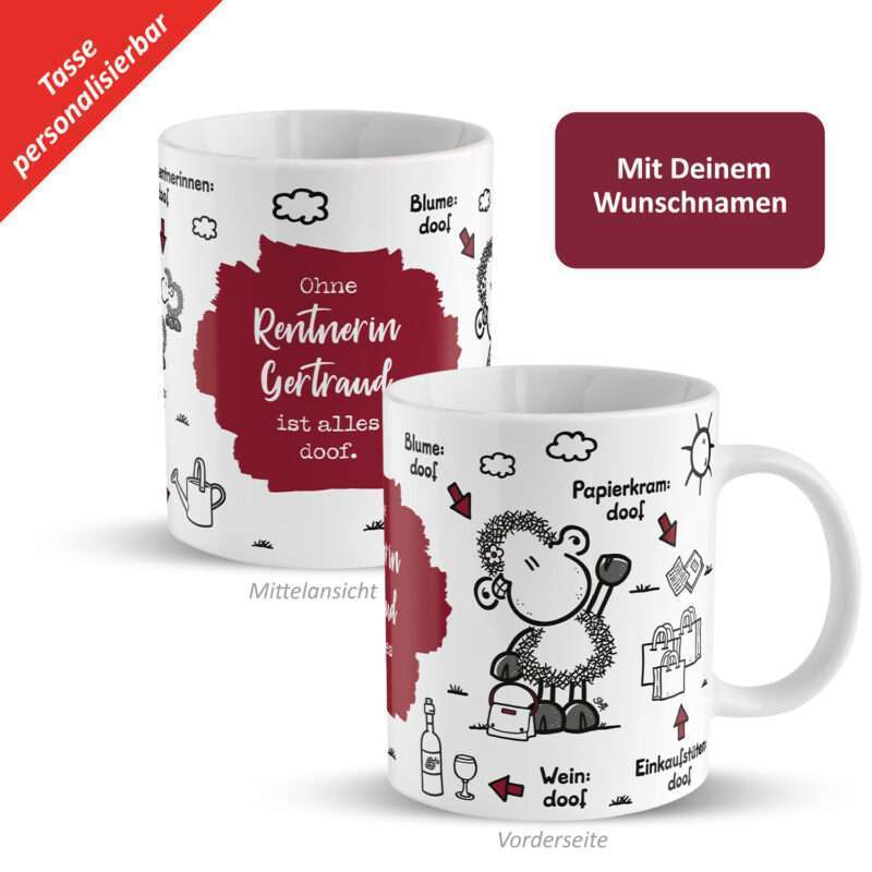 Bild von   tasse ohne rentnerin istjpg | Individuelle 🎁 persönliche 🎁 personalisierte Geschenke bedruckt ▪ bestickt ▪ graviert