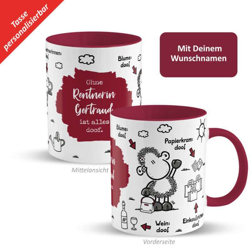 Bild von   tasse ohne rentnerin istjpg | Individuelle 🎁 persönliche 🎁 personalisierte Geschenke bedruckt ▪ bestickt ▪ graviert
