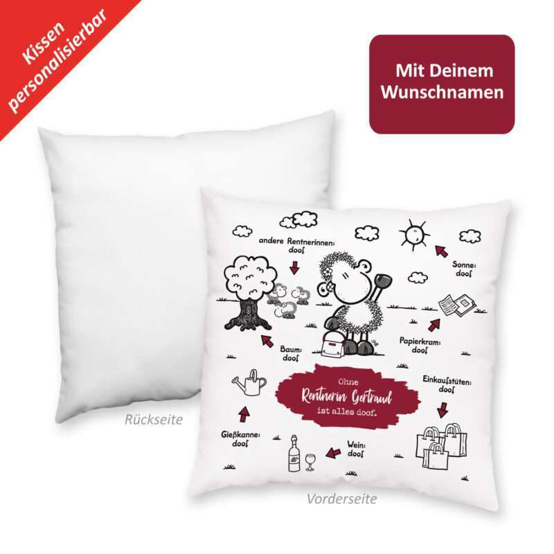 Bild von   kissen ohne rentnerin isjpg | Individuelle 🎁 persönliche 🎁 personalisierte Geschenke bedruckt ▪ bestickt ▪ graviert