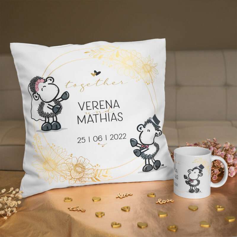 Bild von   kissen hochzeit togetherjpg | Individuelle 🎁 persönliche 🎁 personalisierte Geschenke bedruckt ▪ bestickt ▪ graviert