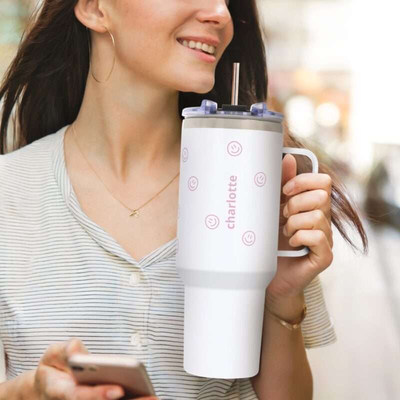 Bild von   trinkflasche mit strohhalm jpg | Individuelle 🎁 persönliche 🎁 personalisierte Geschenke bedruckt ▪ bestickt ▪ graviert