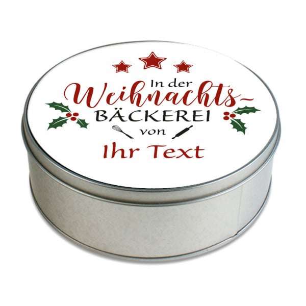 Keksdose Weihnachtsbäckerei mit individuellem Druck