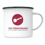 Bild von   emaille tasse gewerbe verscpng | Individuelle 🎁 persönliche 🎁 personalisierte Geschenke bedruckt ▪ bestickt ▪ graviert