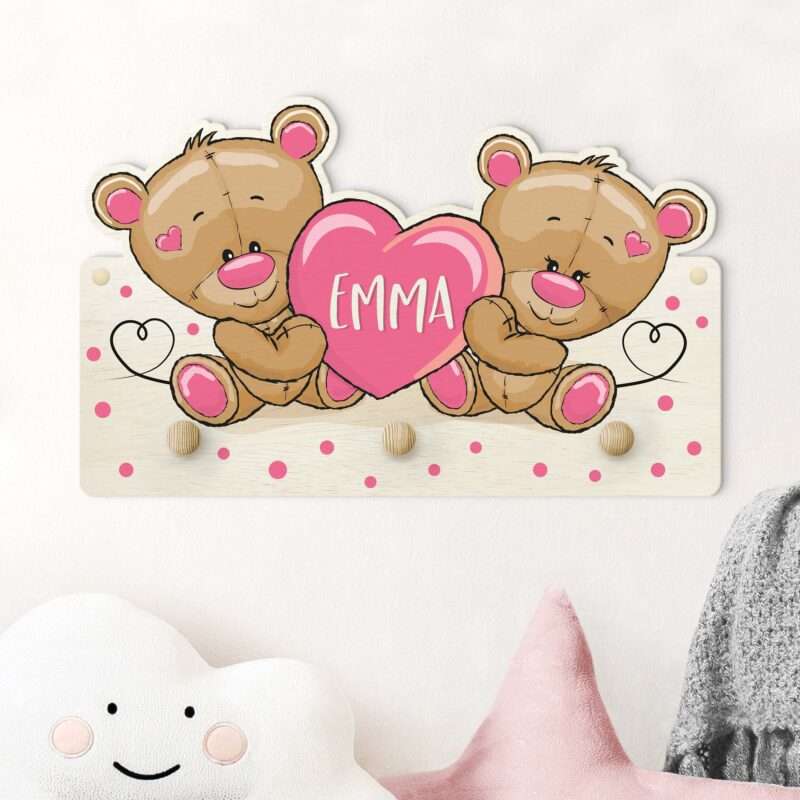 Bild von   kindergarderobe holz mit namenjpg | Individuelle 🎁 persönliche 🎁 personalisierte Geschenke bedruckt ▪ bestickt ▪ graviert