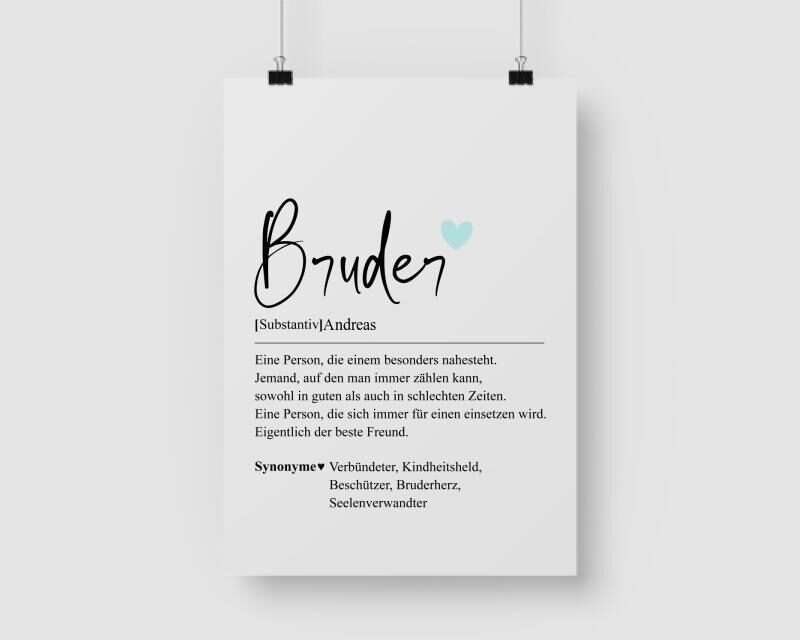 Bruder Definition - Personalisiertes Poster