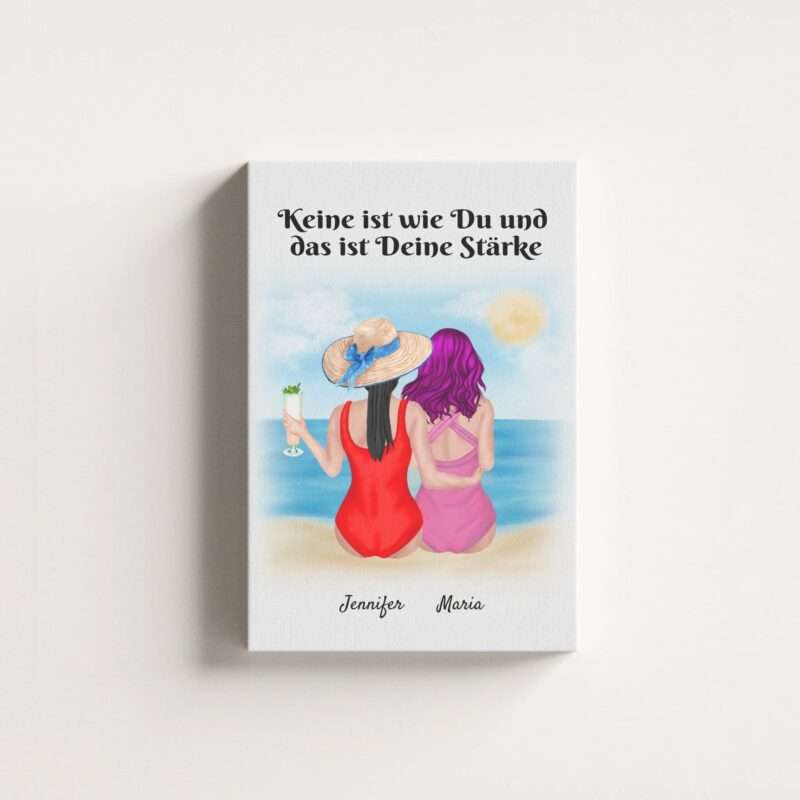 Beste Freundinnen Strand - Personalisierter Kunstdruck (Poster, Leinwand)