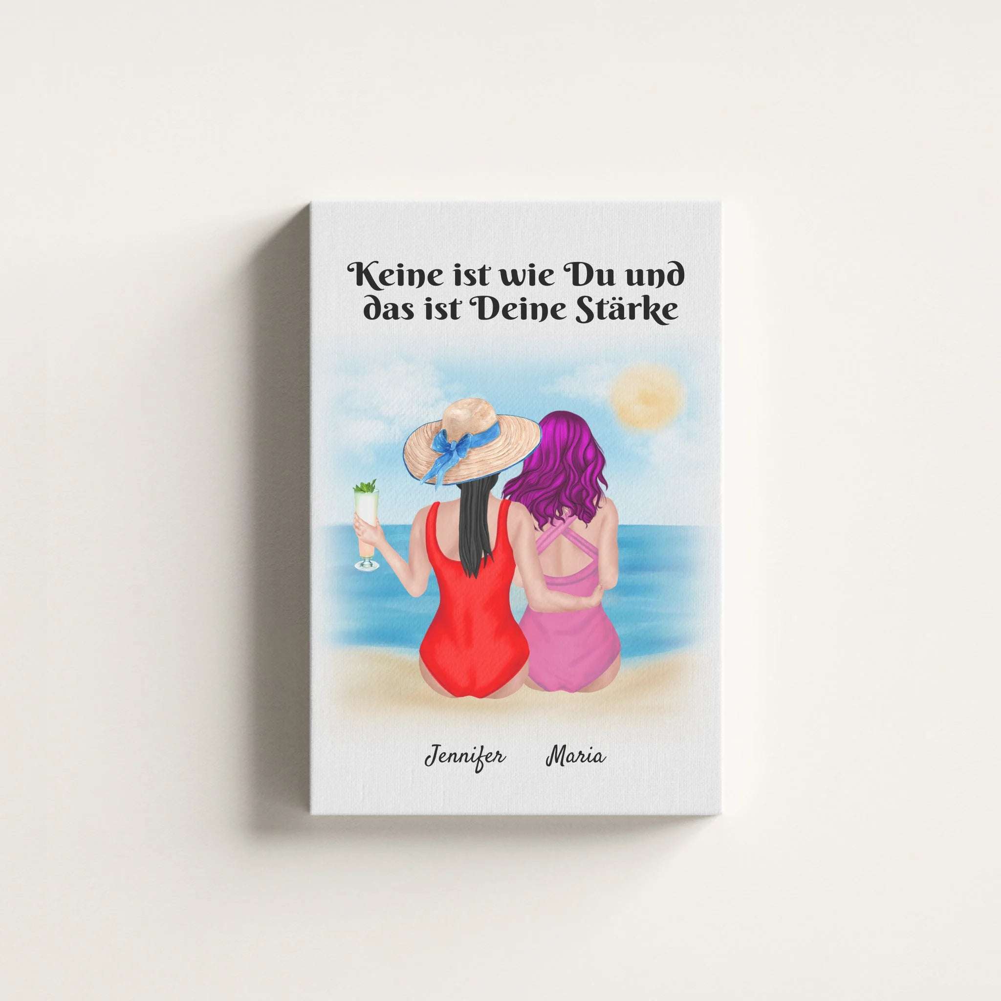 Beste Freundinnen Strand - Personalisierter Kunstdruck (Poster, Leinwand)