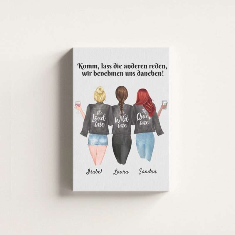Beste Freundinnen - Personalisierter Kunstdruck (Poster, Leinwand)