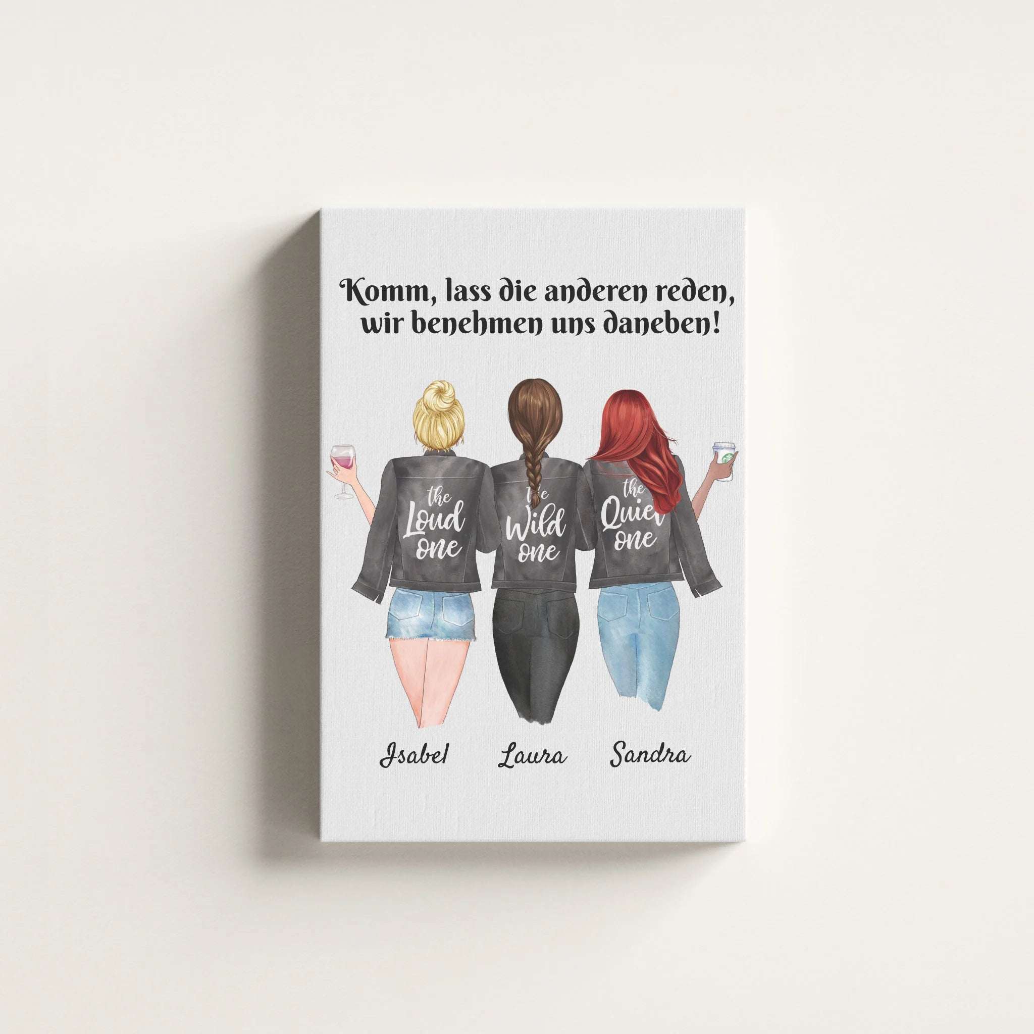 Beste Freundinnen - Personalisierter Kunstdruck (Poster, Leinwand)