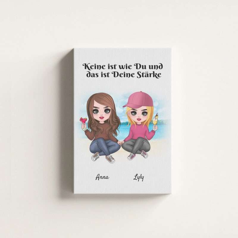 Beste Freundinnen Comic-Style (bis zu 4 Frauen) - Personalisierter Kunstdruck (Poster/Leinwand)
