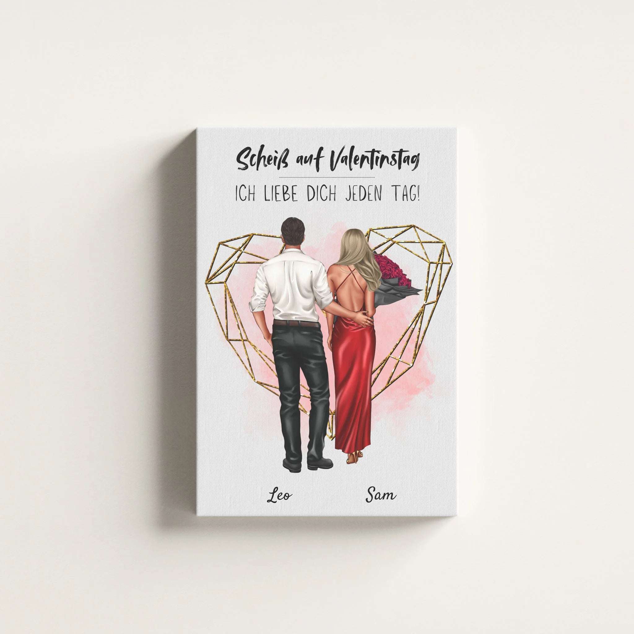 Pärchen “Be My Valentine”- Personalisierter Kunstdruck (Poster, Leinwand)