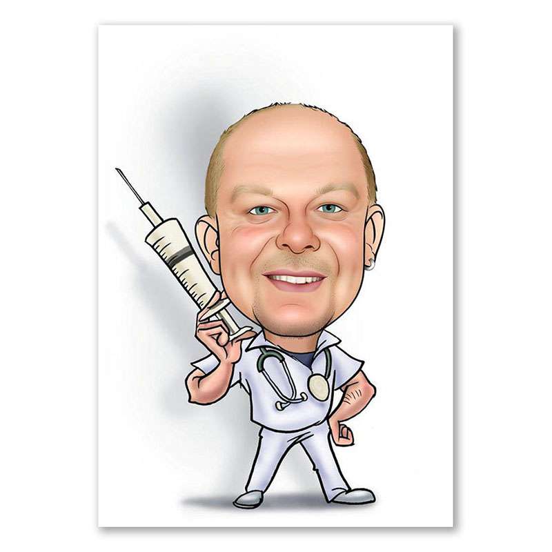 Bild von   karikatur vom foto pflegerjpg | Individuelle 🎁 persönliche 🎁 personalisierte Geschenke bedruckt ▪ bestickt ▪ graviert