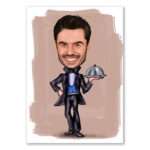 Bild von   karikatur vom foto kellner mjpg | Individuelle 🎁 persönliche 🎁 personalisierte Geschenke bedruckt ▪ bestickt ▪ graviert