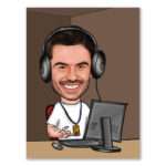 Bild von   karikatur vom foto gamer amjpg | Individuelle 🎁 persönliche 🎁 personalisierte Geschenke bedruckt ▪ bestickt ▪ graviert