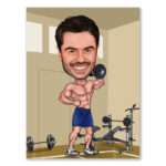 Bild von   karikatur vom foto bodybuildjpg | Individuelle 🎁 persönliche 🎁 personalisierte Geschenke bedruckt ▪ bestickt ▪ graviert