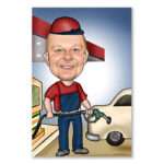 Bild von   karikatur vom foto tankstelljpg | Individuelle 🎁 persönliche 🎁 personalisierte Geschenke bedruckt ▪ bestickt ▪ graviert