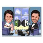 Bild von   karikatur vom foto zuhausejpg | Individuelle 🎁 persönliche 🎁 personalisierte Geschenke bedruckt ▪ bestickt ▪ graviert