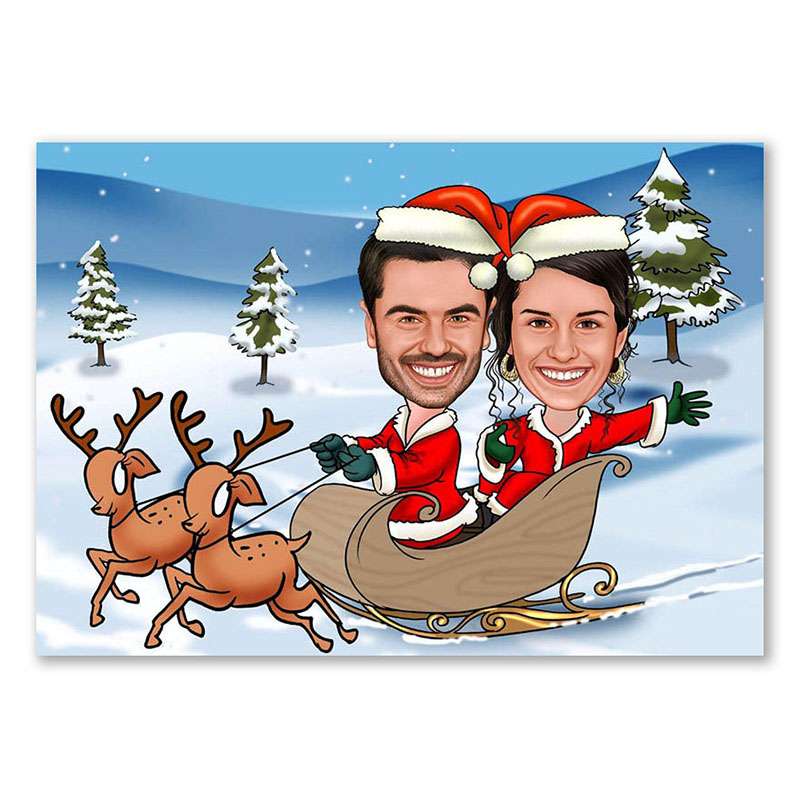 Bild von   karikatur vom foto weihnachtjpg | Individuelle 🎁 persönliche 🎁 personalisierte Geschenke bedruckt ▪ bestickt ▪ graviert