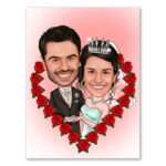 Bild von   karikatur vom foto hochzeitjpg | Individuelle 🎁 persönliche 🎁 personalisierte Geschenke bedruckt ▪ bestickt ▪ graviert