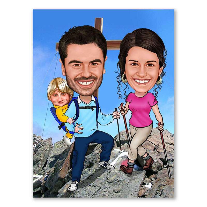 Bild von   karikatur vom foto gipfelkrejpg | Individuelle 🎁 persönliche 🎁 personalisierte Geschenke bedruckt ▪ bestickt ▪ graviert