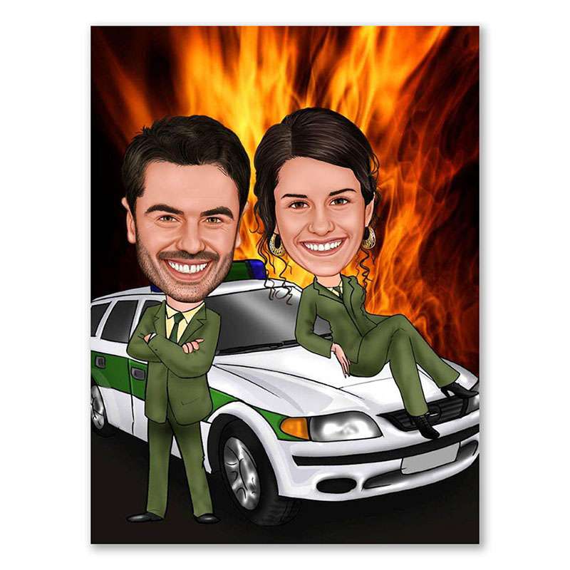 Bild von   karikatur vom foto polizei pjpg | Individuelle 🎁 persönliche 🎁 personalisierte Geschenke bedruckt ▪ bestickt ▪ graviert