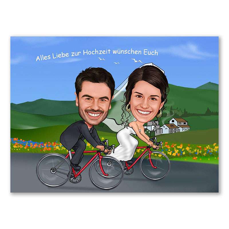 Bild von   karikatur vom foto hochzeitsjpg | Individuelle 🎁 persönliche 🎁 personalisierte Geschenke bedruckt ▪ bestickt ▪ graviert