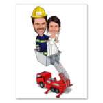 Bild von   karikatur vom foto feuerwehrjpg | Individuelle 🎁 persönliche 🎁 personalisierte Geschenke bedruckt ▪ bestickt ▪ graviert