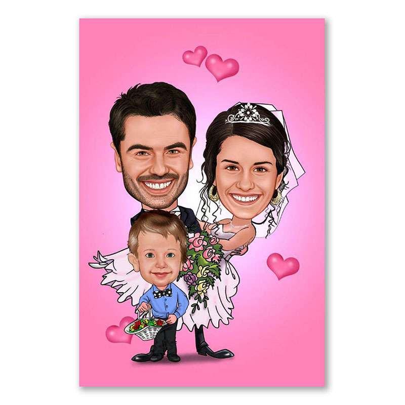 Bild von   karikatur vom foto hochzeitsjpg | Individuelle 🎁 persönliche 🎁 personalisierte Geschenke bedruckt ▪ bestickt ▪ graviert