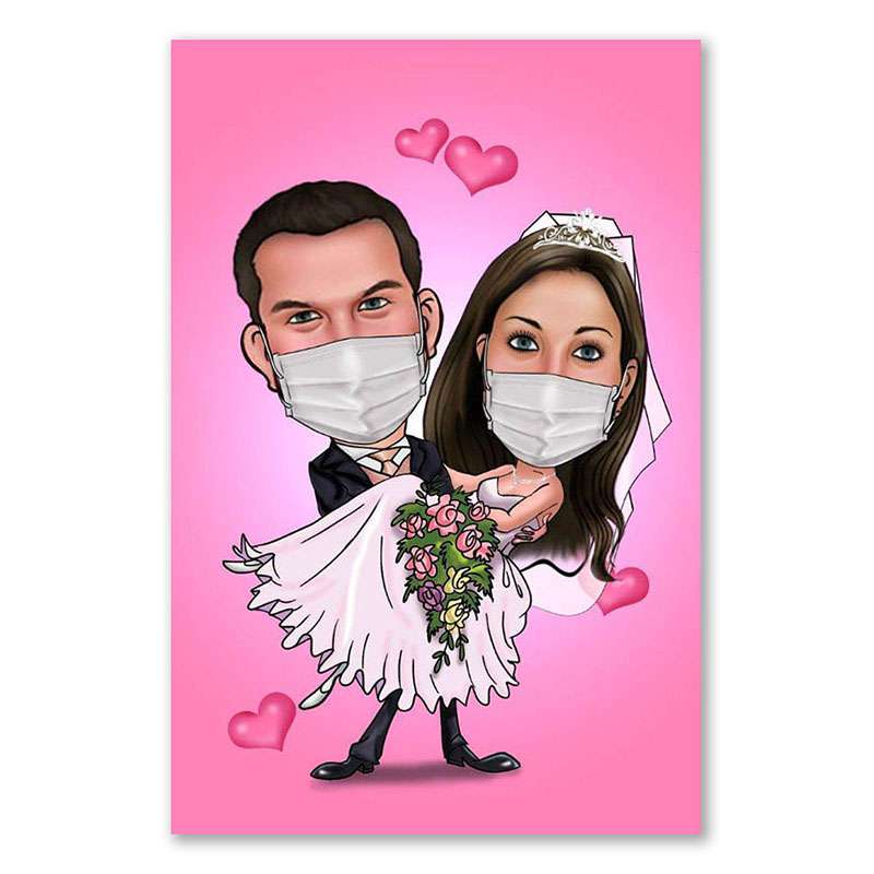 Bild von   karikatur vom foto hochzeitjpg | Individuelle 🎁 persönliche 🎁 personalisierte Geschenke bedruckt ▪ bestickt ▪ graviert