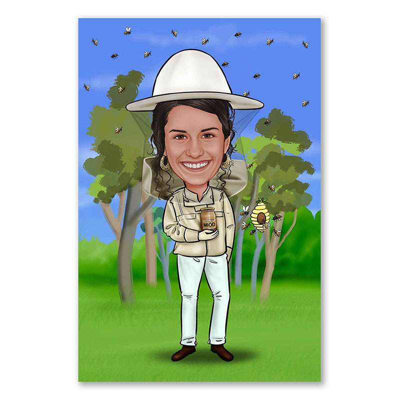 Bild von   karikatur vom foto imker cajpg | Individuelle 🎁 persönliche 🎁 personalisierte Geschenke bedruckt ▪ bestickt ▪ graviert