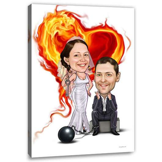 Bild von   karikatur vom foto hochzeitsjpg | Individuelle 🎁 persönliche 🎁 personalisierte Geschenke bedruckt ▪ bestickt ▪ graviert
