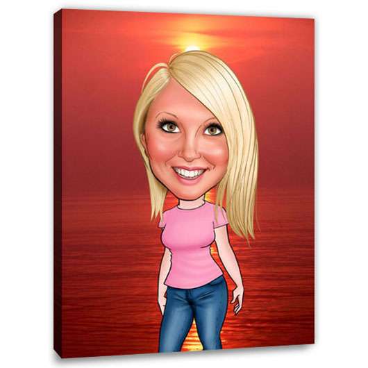 Bild von   karikatur vom foto sonnenuntjpg | Individuelle 🎁 persönliche 🎁 personalisierte Geschenke bedruckt ▪ bestickt ▪ graviert