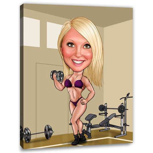 Bild von   karikatur vom foto bodybuildjpg | Individuelle 🎁 persönliche 🎁 personalisierte Geschenke bedruckt ▪ bestickt ▪ graviert