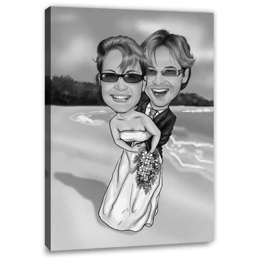 Bild von   karikatur vom foto hochzeitsjpg | Individuelle 🎁 persönliche 🎁 personalisierte Geschenke bedruckt ▪ bestickt ▪ graviert