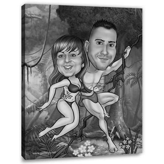 Bild von   karikatur vom foto tarzan unjpg | Individuelle 🎁 persönliche 🎁 personalisierte Geschenke bedruckt ▪ bestickt ▪ graviert