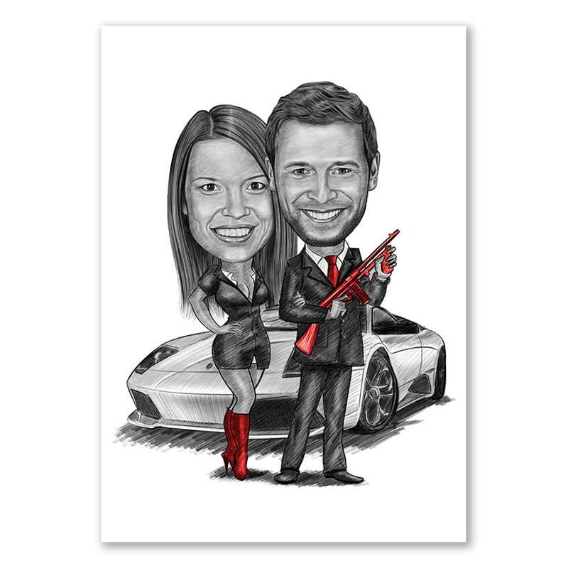 Bild von   karikatur vom foto agent undjpg | Individuelle 🎁 persönliche 🎁 personalisierte Geschenke bedruckt ▪ bestickt ▪ graviert