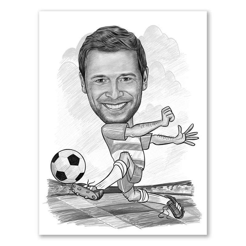 Bild von   karikatur vom foto fussballjpg | Individuelle 🎁 persönliche 🎁 personalisierte Geschenke bedruckt ▪ bestickt ▪ graviert