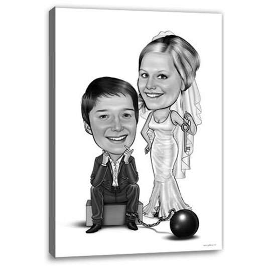 Bild von   karikatur vom foto angekettejpg | Individuelle 🎁 persönliche 🎁 personalisierte Geschenke bedruckt ▪ bestickt ▪ graviert