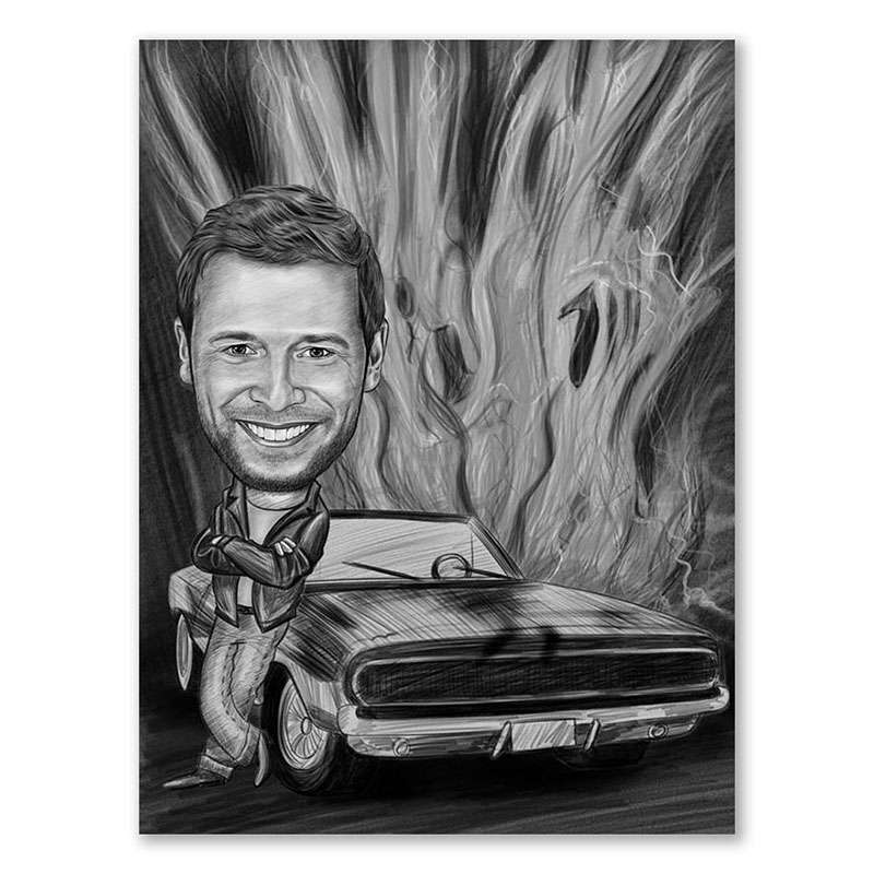 Bild von   karikatur vom foto heiser majpg | Individuelle 🎁 persönliche 🎁 personalisierte Geschenke bedruckt ▪ bestickt ▪ graviert