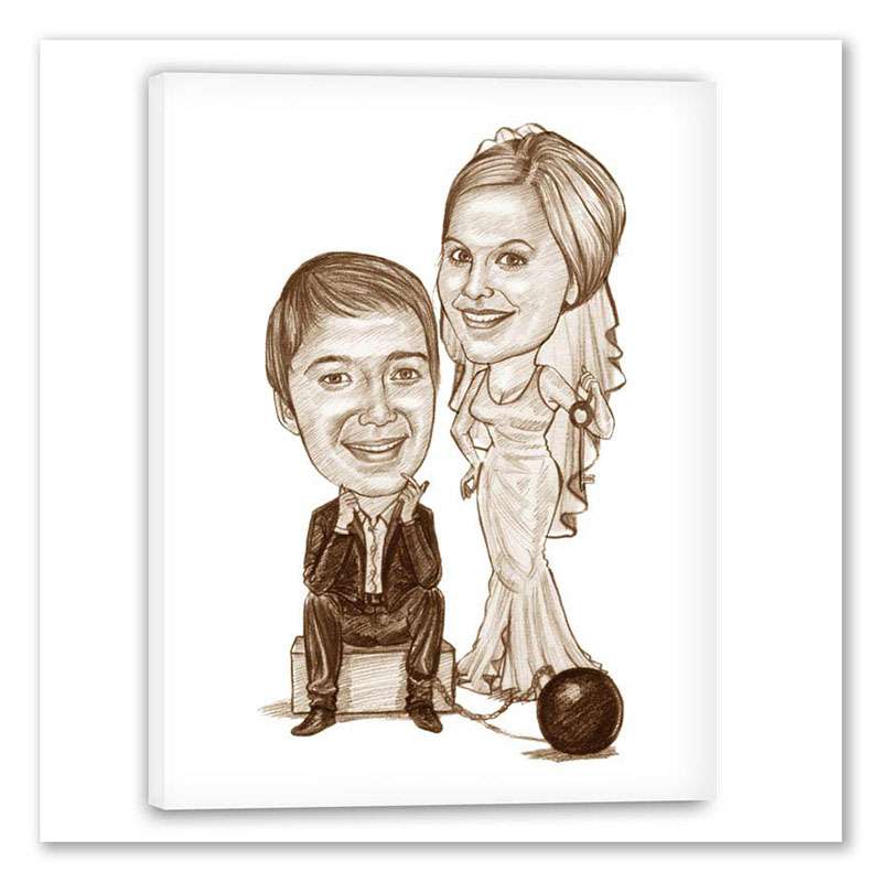 Bild von   karikatur vom foto angekettejpg | Individuelle 🎁 persönliche 🎁 personalisierte Geschenke bedruckt ▪ bestickt ▪ graviert