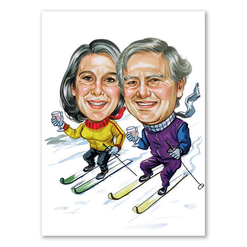 Bild von   karikatur vom foto skipaarjpg | Individuelle 🎁 persönliche 🎁 personalisierte Geschenke bedruckt ▪ bestickt ▪ graviert