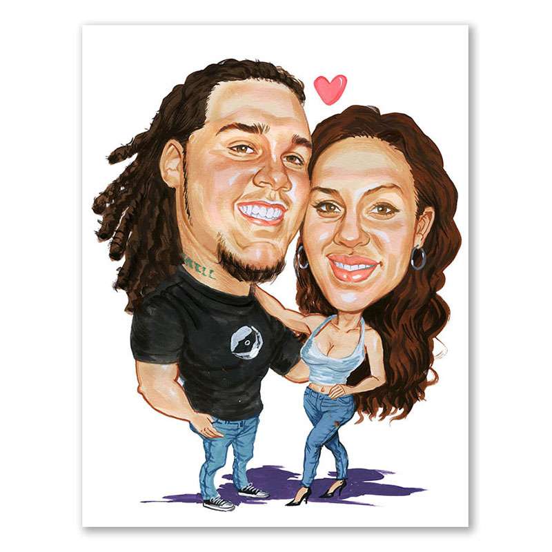 Bild von   karikatur vom foto liebespaajpg | Individuelle 🎁 persönliche 🎁 personalisierte Geschenke bedruckt ▪ bestickt ▪ graviert