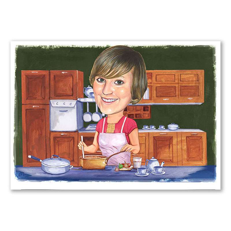 Bild von   karikatur vom foto kochen cjpg | Individuelle 🎁 persönliche 🎁 personalisierte Geschenke bedruckt ▪ bestickt ▪ graviert