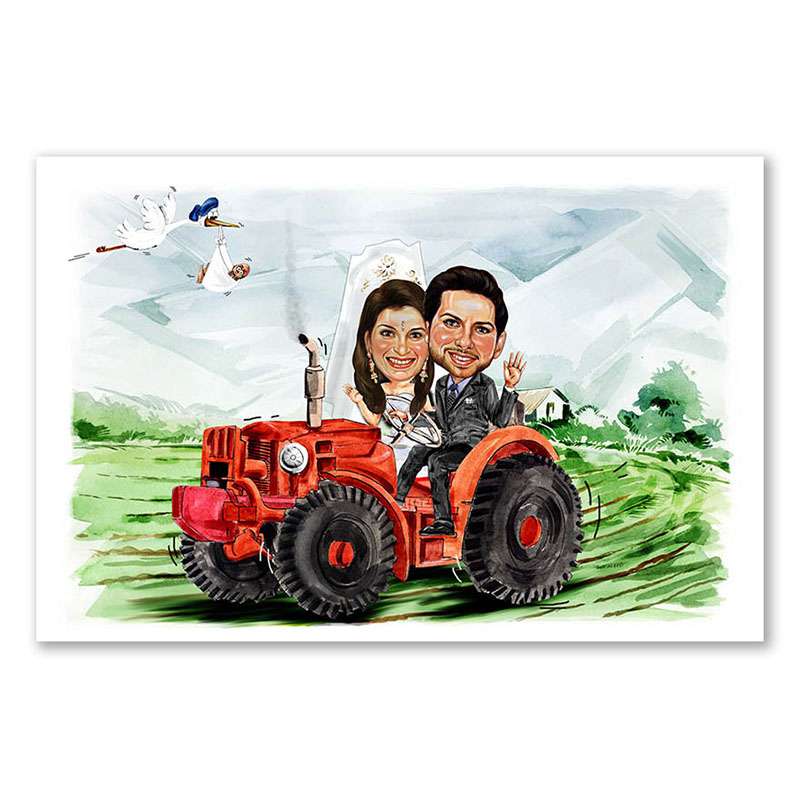 Bild von   karikatur vom foto hochzeitjpg | Individuelle 🎁 persönliche 🎁 personalisierte Geschenke bedruckt ▪ bestickt ▪ graviert