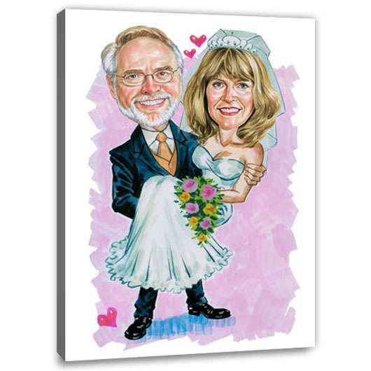 Bild von   karikatur vom foto brautleutjpg | Individuelle 🎁 persönliche 🎁 personalisierte Geschenke bedruckt ▪ bestickt ▪ graviert