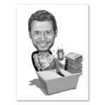 Bild von   karikatur vom foto pause imjpg | Individuelle 🎁 persönliche 🎁 personalisierte Geschenke bedruckt ▪ bestickt ▪ graviert