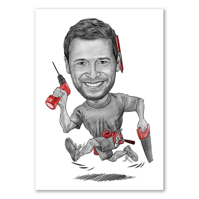 Bild von   karikatur vom foto handwerkejpg | Individuelle 🎁 persönliche 🎁 personalisierte Geschenke bedruckt ▪ bestickt ▪ graviert