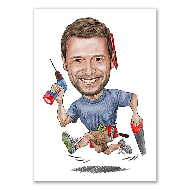 Bild von   karikatur vom foto handwerkejpg | Individuelle 🎁 persönliche 🎁 personalisierte Geschenke bedruckt ▪ bestickt ▪ graviert