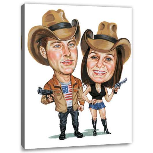 Bild von   karikatur vom foto wildwestjpg | Individuelle 🎁 persönliche 🎁 personalisierte Geschenke bedruckt ▪ bestickt ▪ graviert