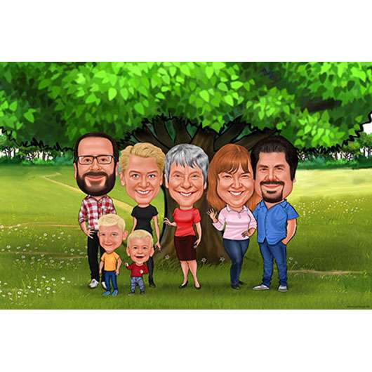 Bild von   karikatur vom foto familie ijpg | Individuelle 🎁 persönliche 🎁 personalisierte Geschenke bedruckt ▪ bestickt ▪ graviert